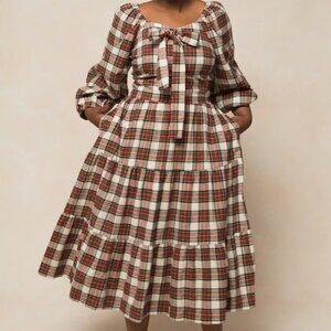 Ivy City Co Merry Dress in Holiday Plaid 2X NWT